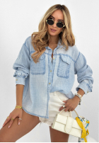 Muślinowa koszula Bubbly Waves błękitna