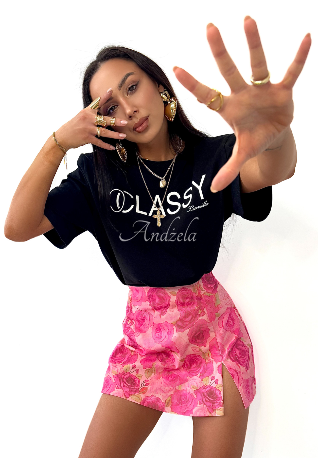 La Milla Peony Blessings pink floral skirt-shorts in roses