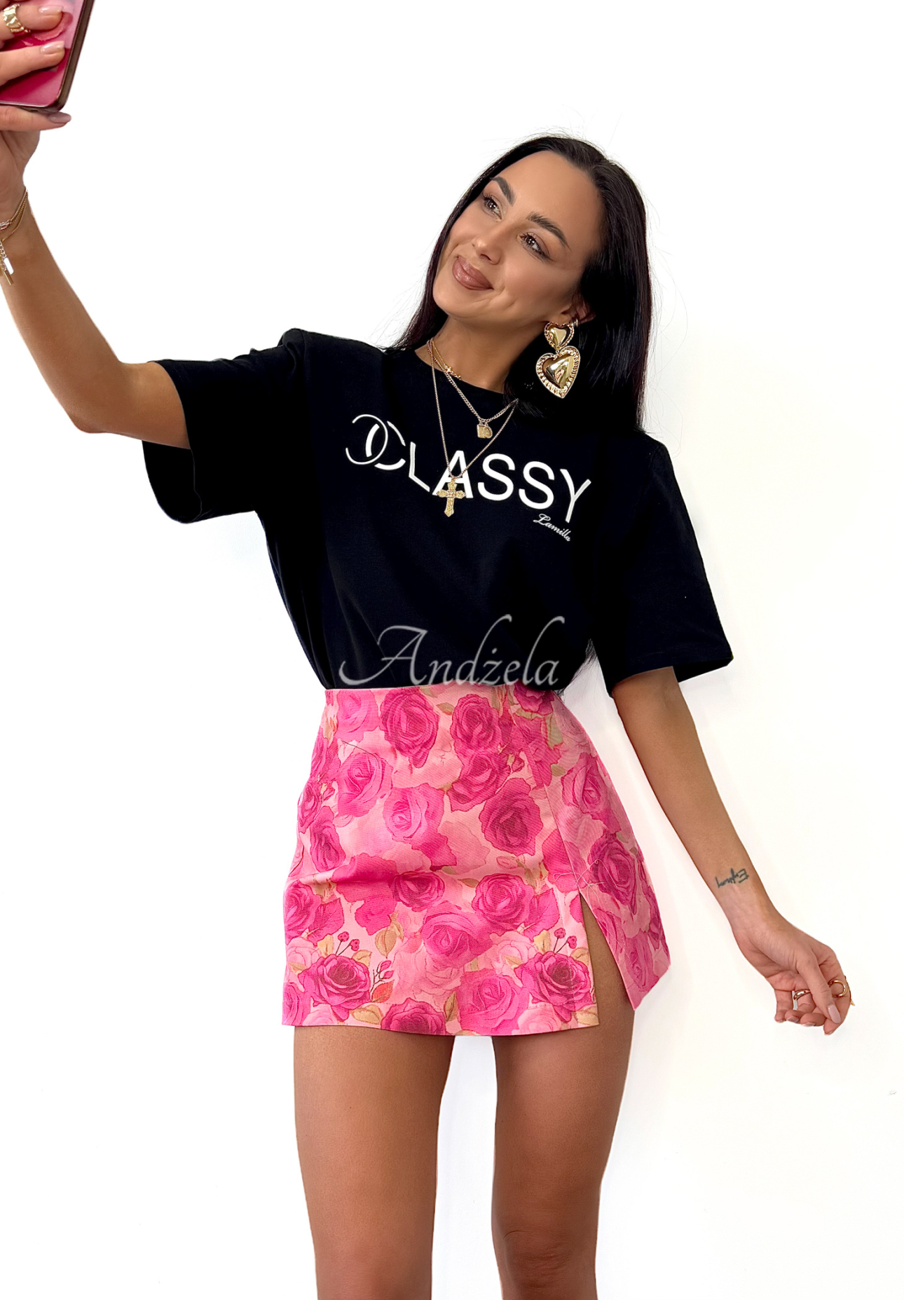 La Milla Peony Blessings pink floral skirt-shorts in roses