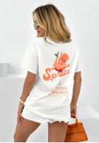 Długi T-shirt z nadrukiem Aperol Spritz biały
