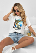 T-shirt z nadrukiem Limoncello Italy biały