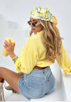 Wzorzysta apaszka w cytrynki Lemon Squeeze żółta