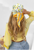 Wzorzysta apaszka w cytrynki Lemon Squeeze żółta
