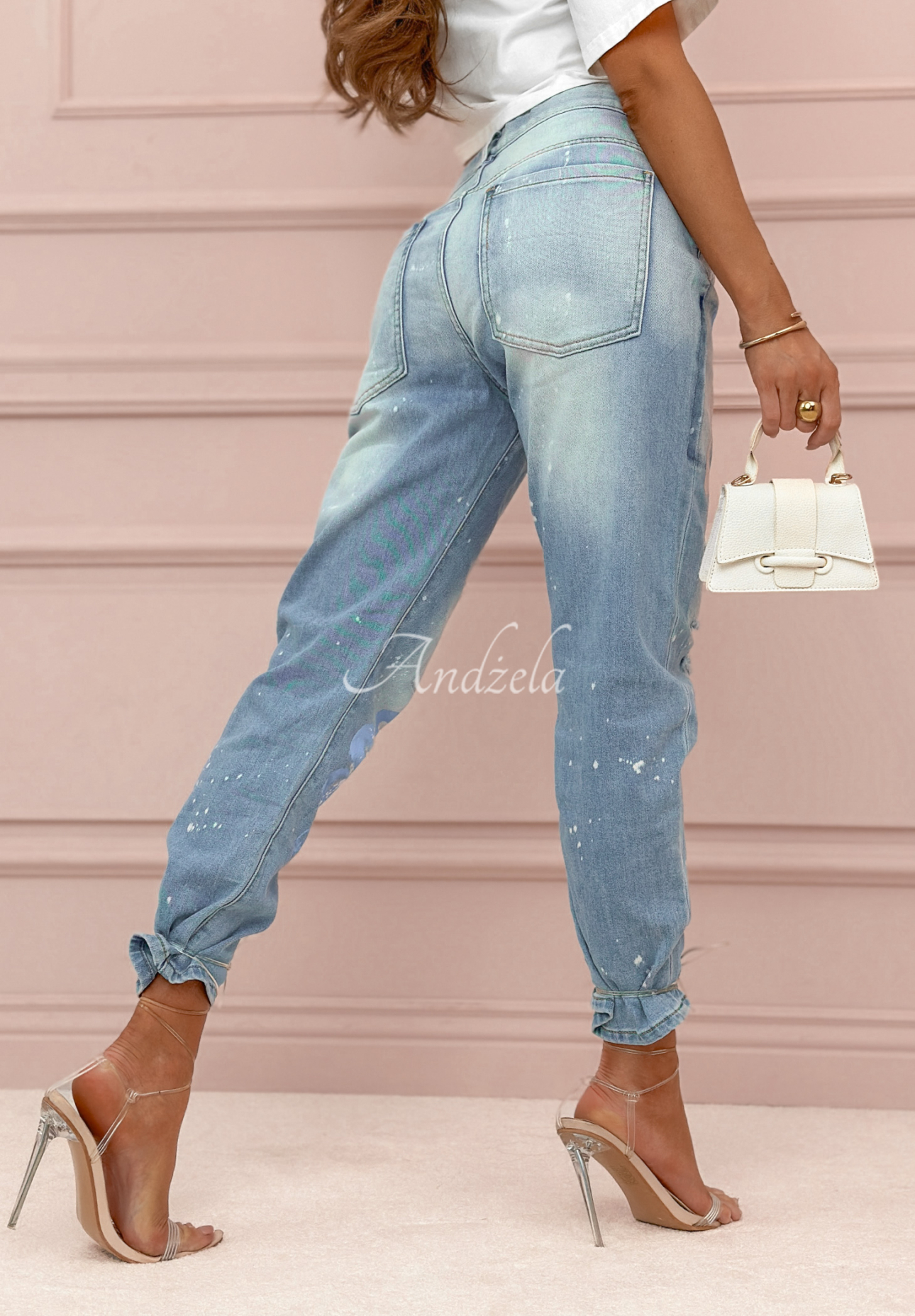 Jeans mit Prints Panther &amp; Heart Blau