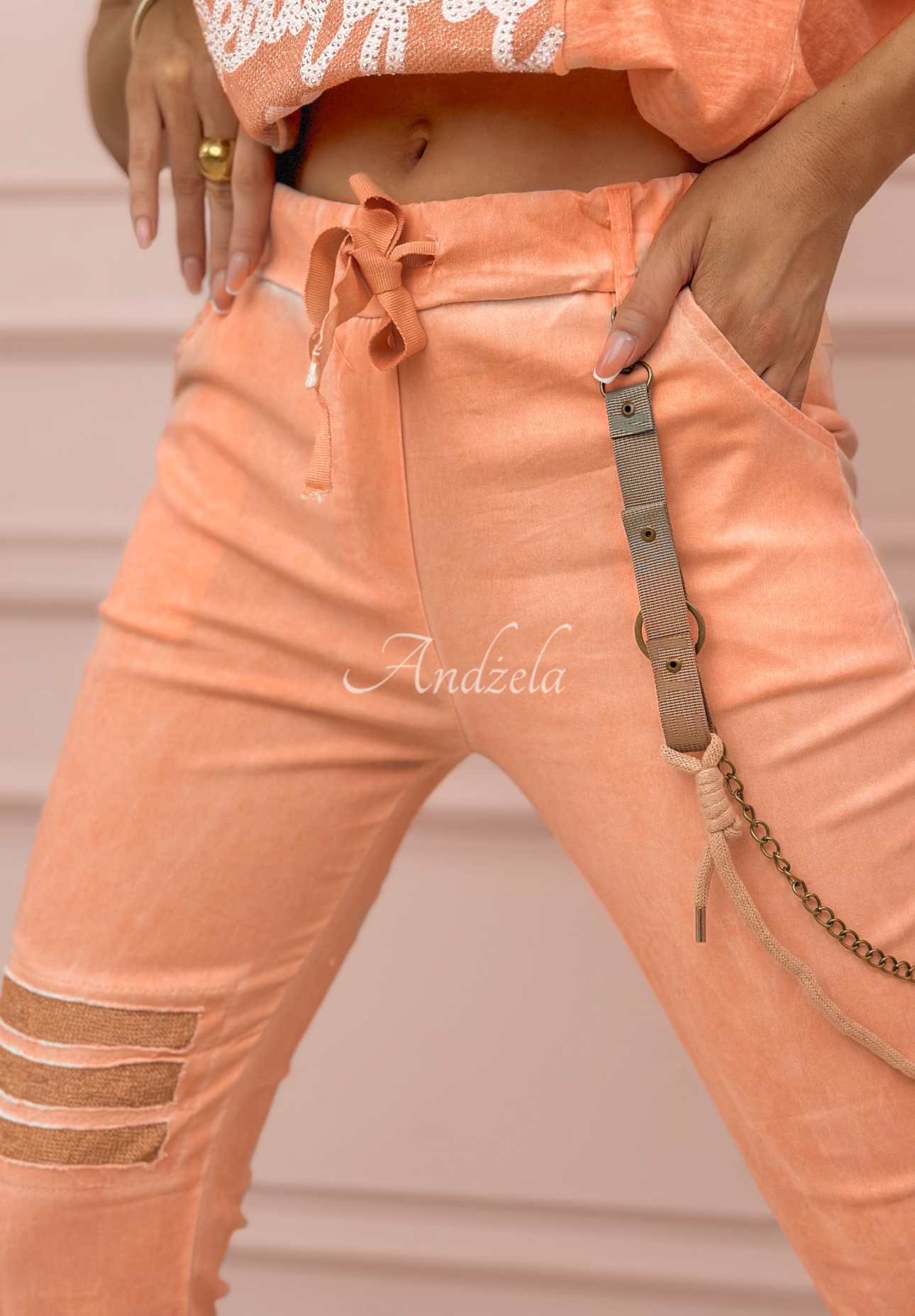 Stoffhose You Are Beautiful Orange