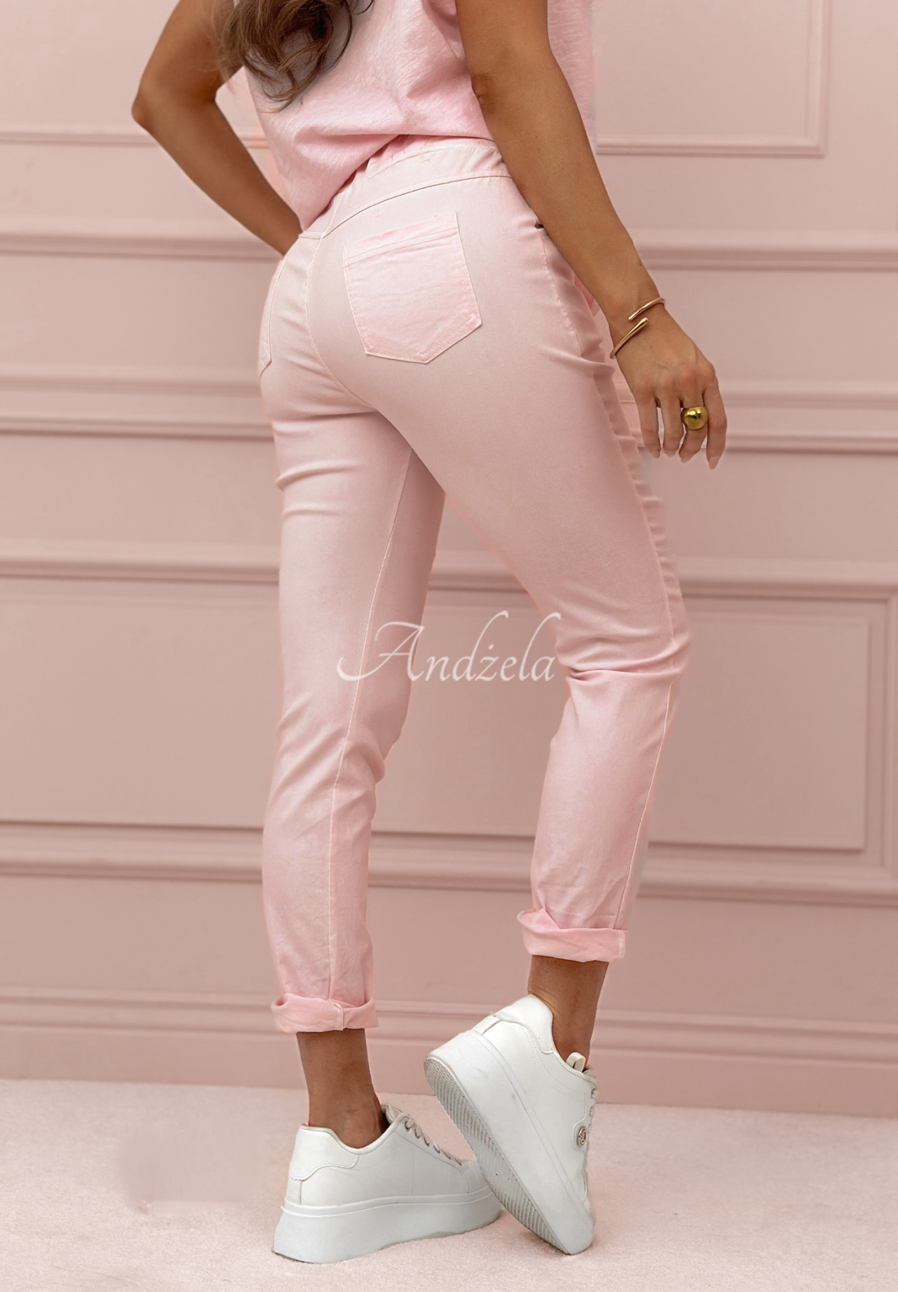 Material pants You Are Beautiful pink