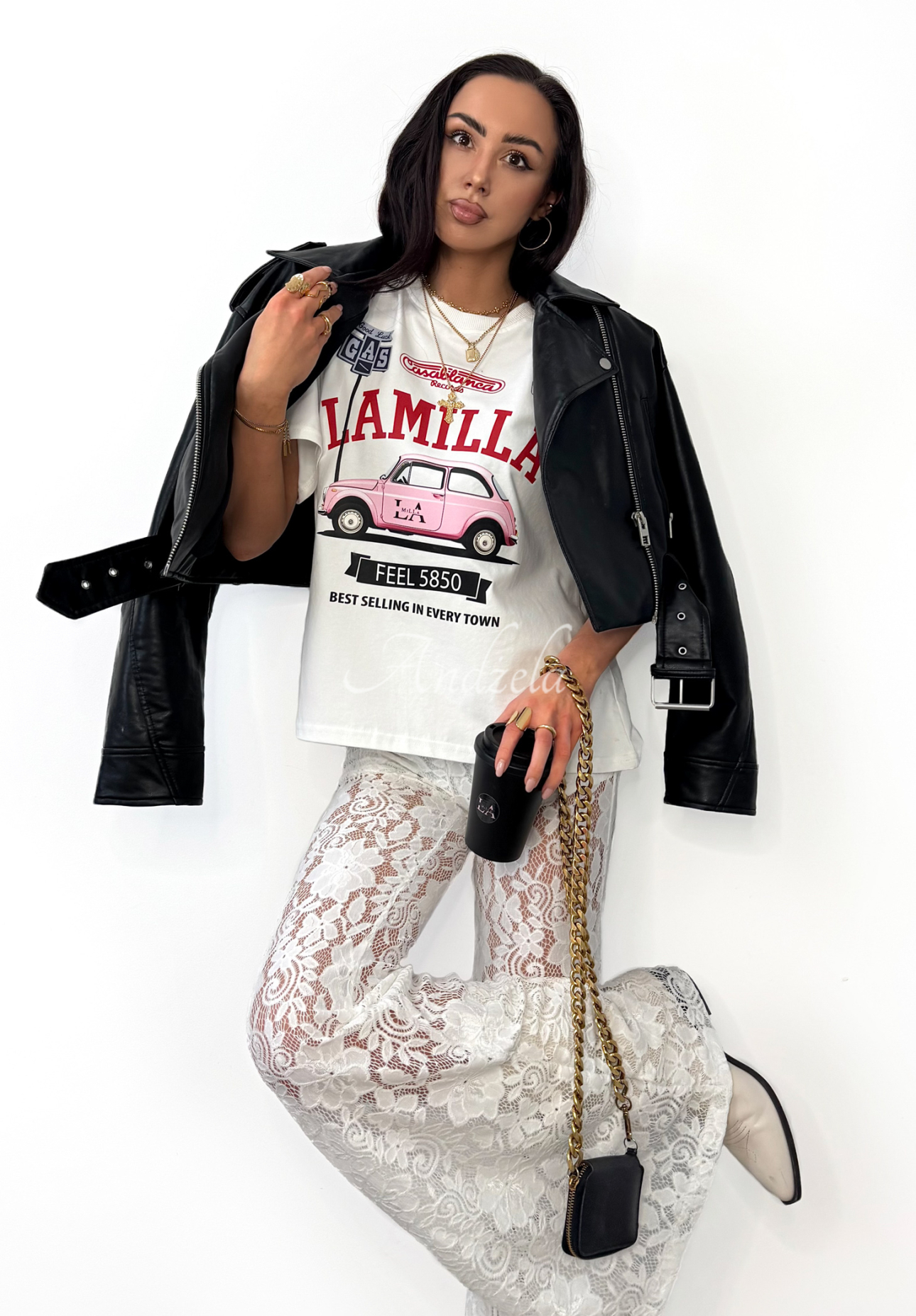 T-Shirt mit Print La Milla Reason To Stay Weiß