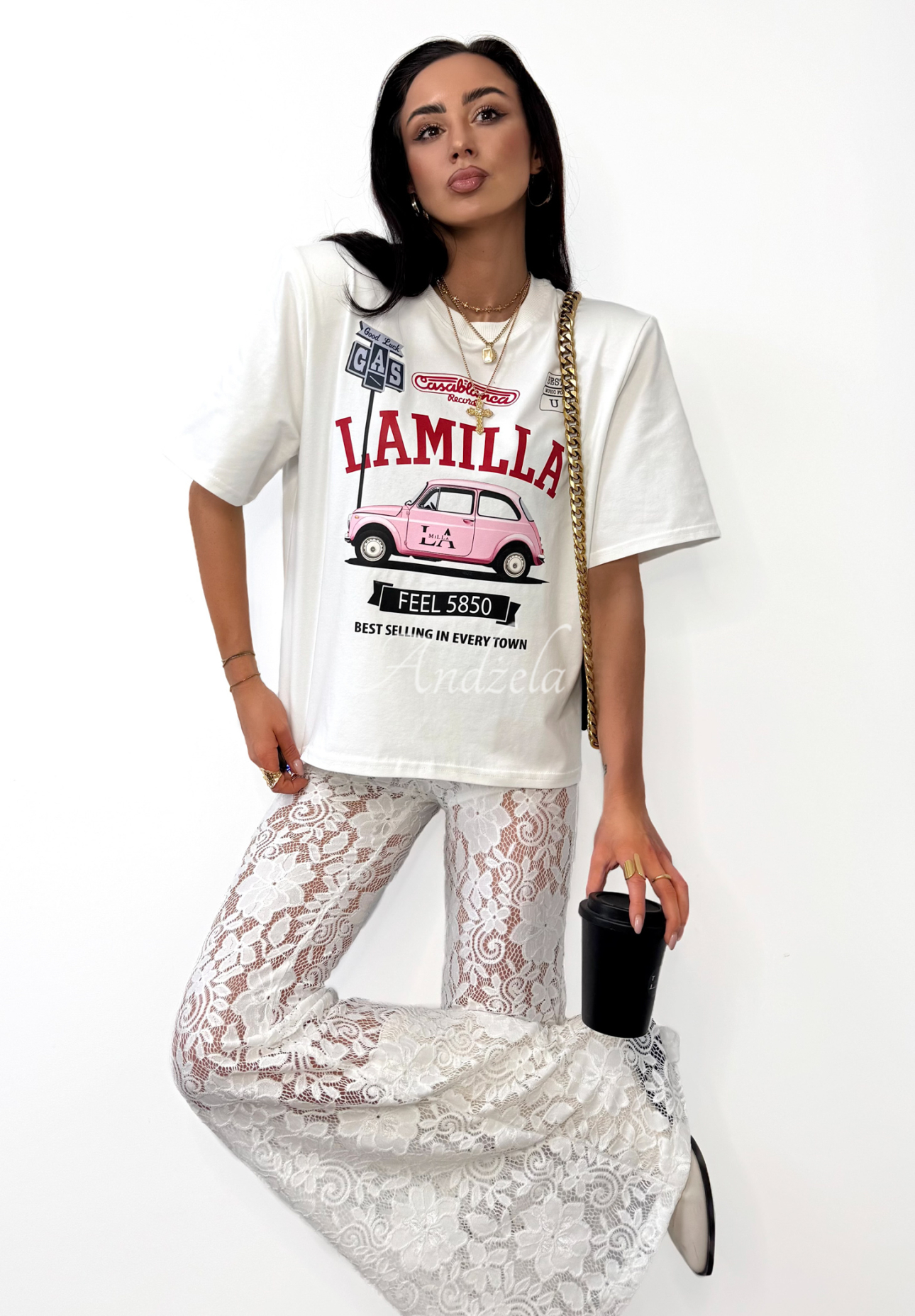 T-Shirt mit Print La Milla Reason To Stay Weiß