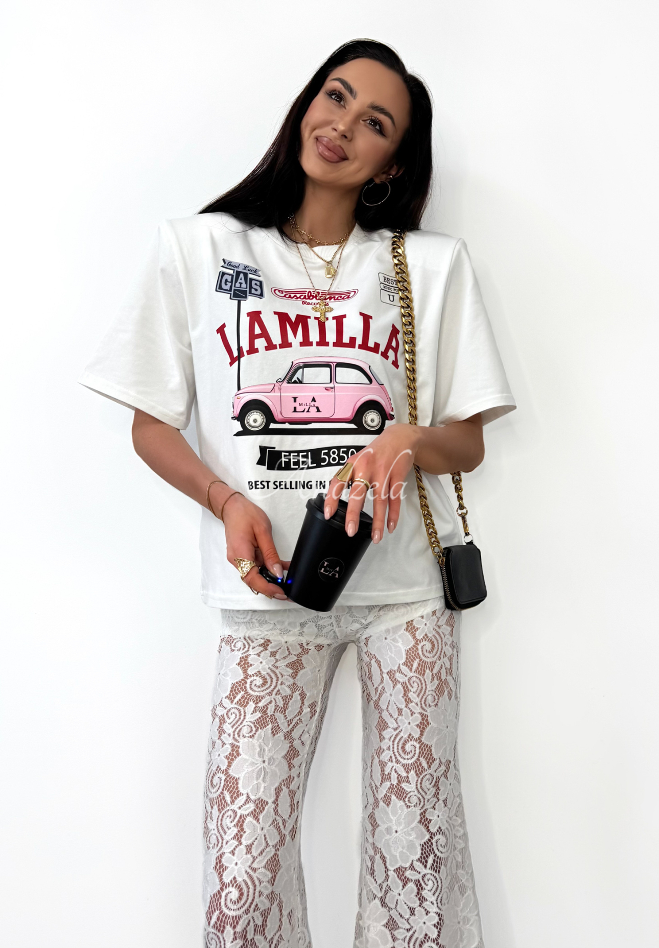 T-Shirt mit Print La Milla Reason To Stay Weiß