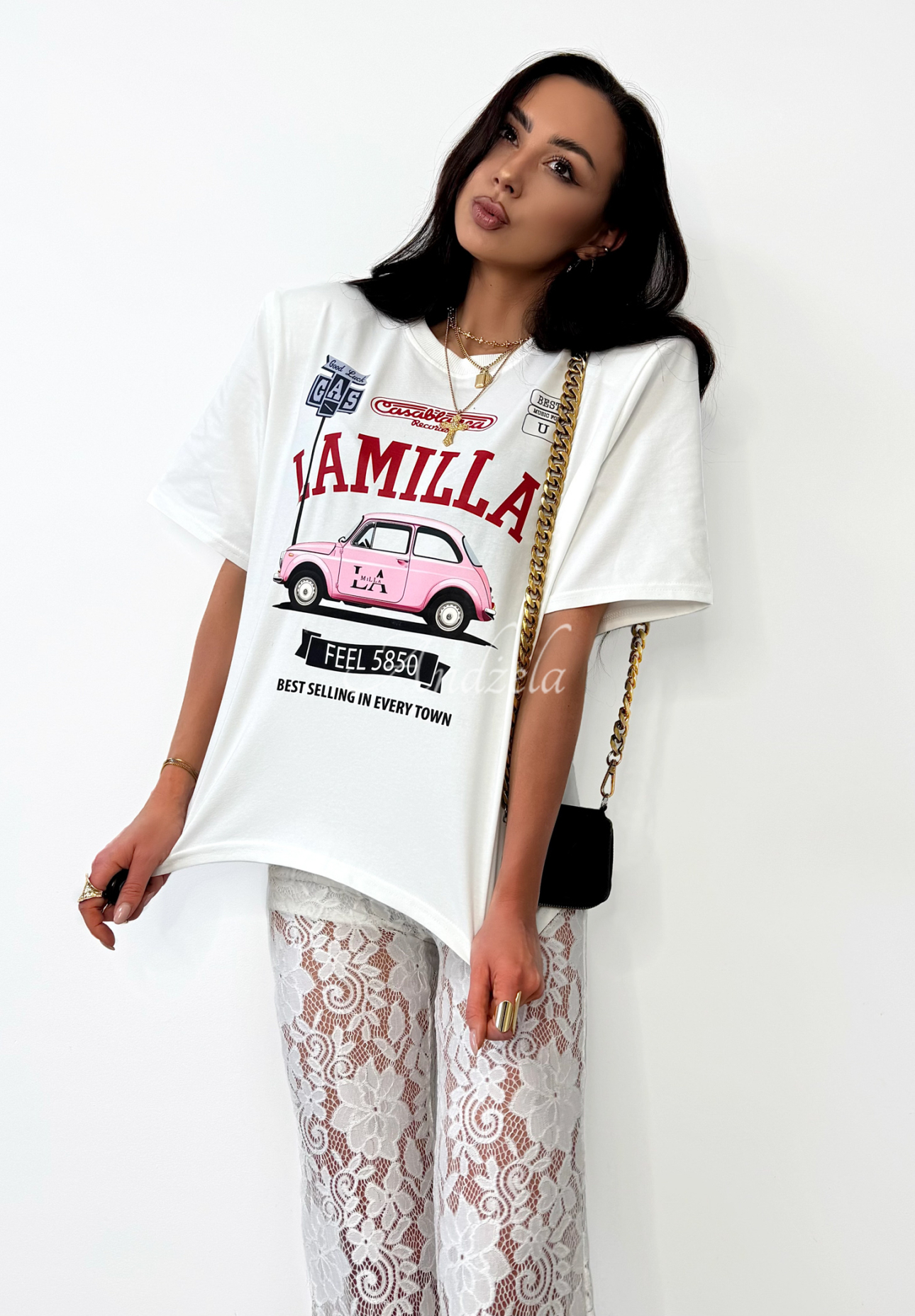 T-Shirt mit Print La Milla Reason To Stay Weiß