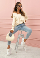 Lekki sweter z dekoltem Sensibility ecru