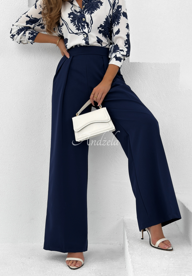 Stoffhose wide leg Not Difficult Dunkelblau