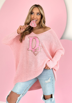 Asymmetrischer Pullover Dr Love Puderrosa