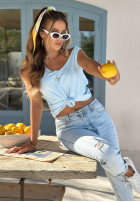 Top z dekoltem Sea And Me błękitny