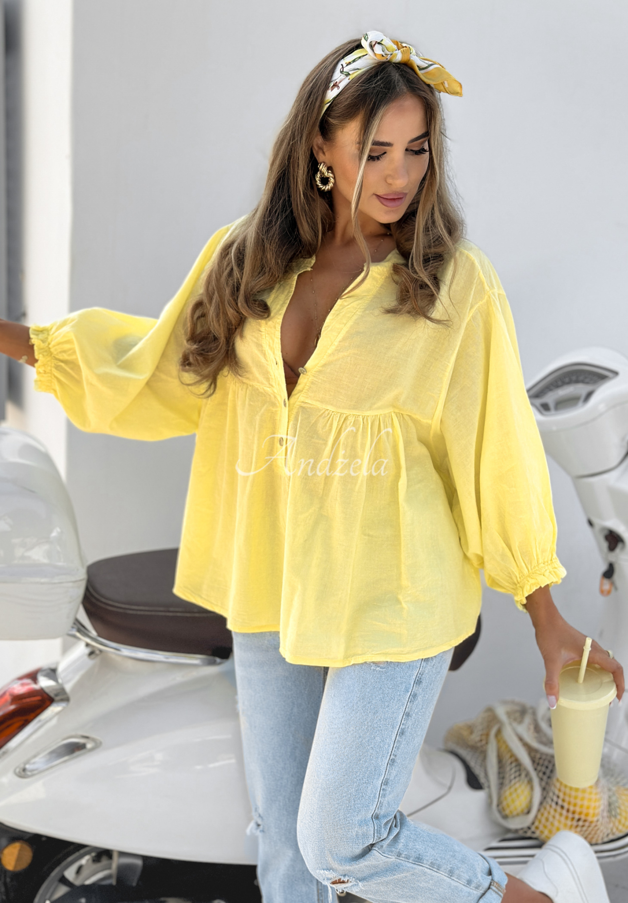 Bluzka oversize Paradise Dew bananowa