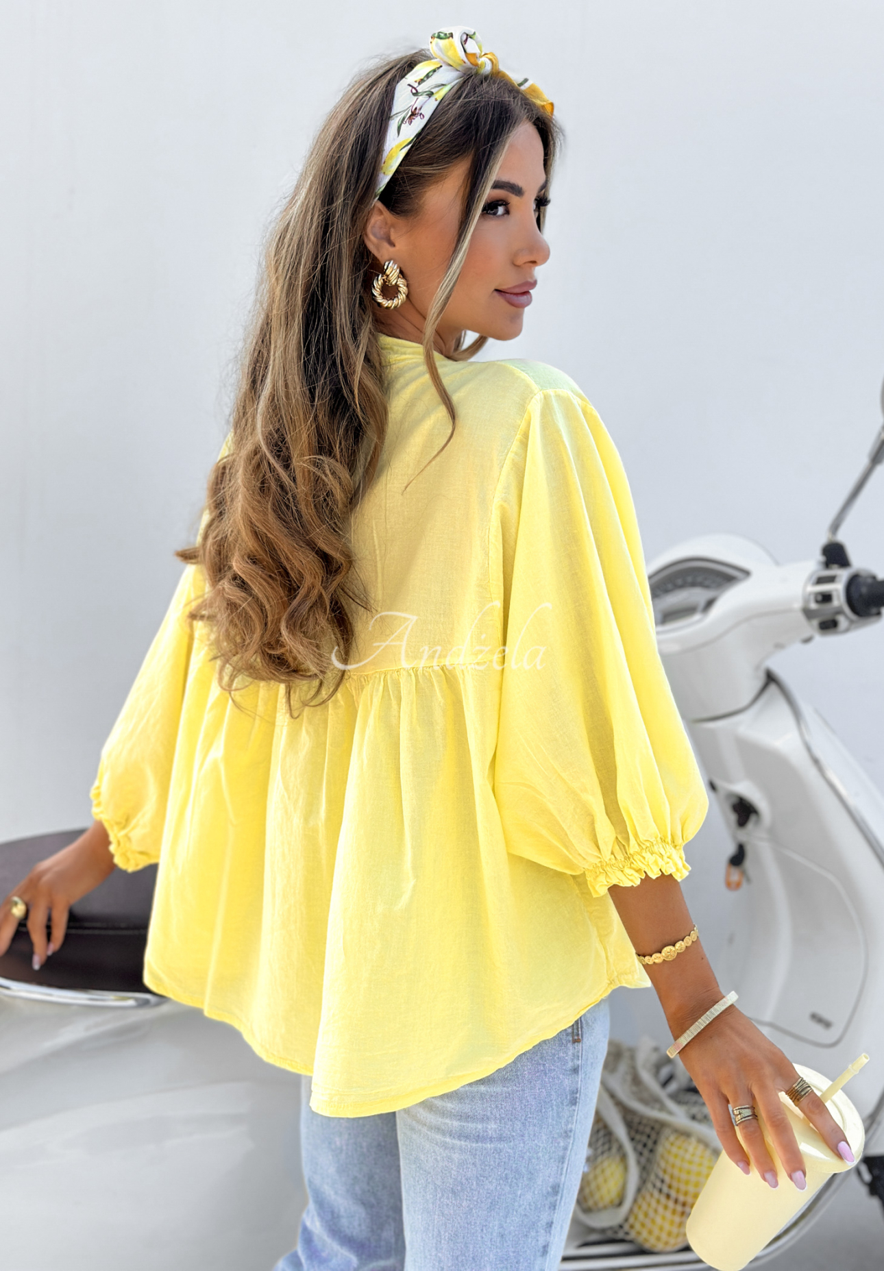 Bluzka oversize Paradise Dew bananowa