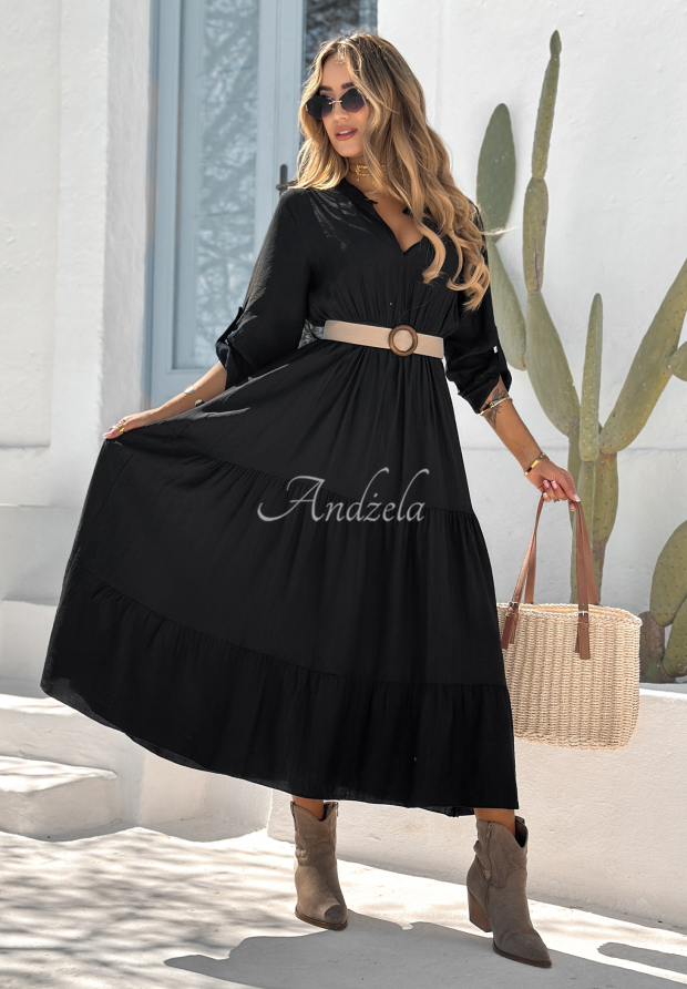 Maxi Kleid This Is Paradise Schwarz