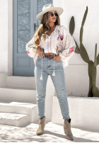 Spodnie jeansowe z paskiem Rest Of My Life jasnoniebieskie