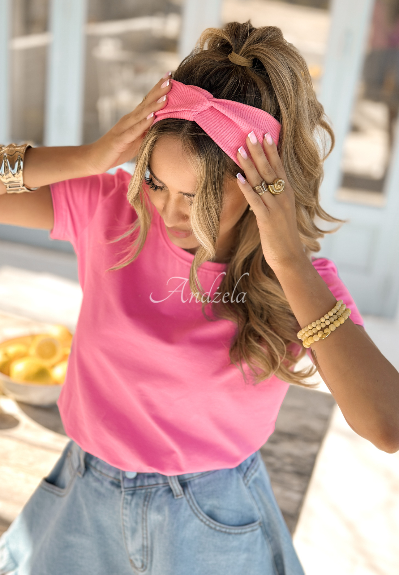 Ribbed headband Made For You pink