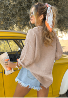 Lniana koszula z kieszeniami The Sun Will Rise beżowa