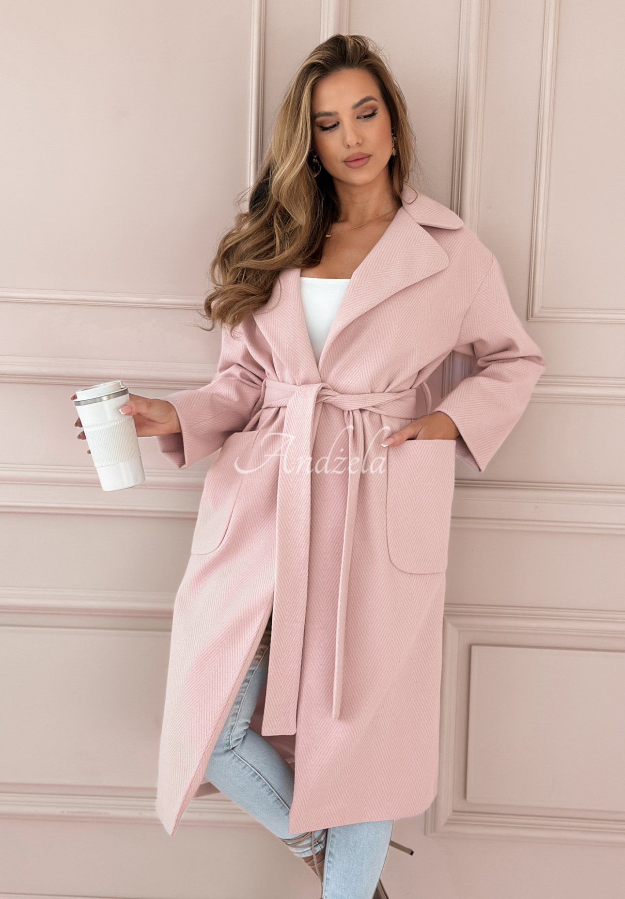 Colors Of Spring long coat powder pink