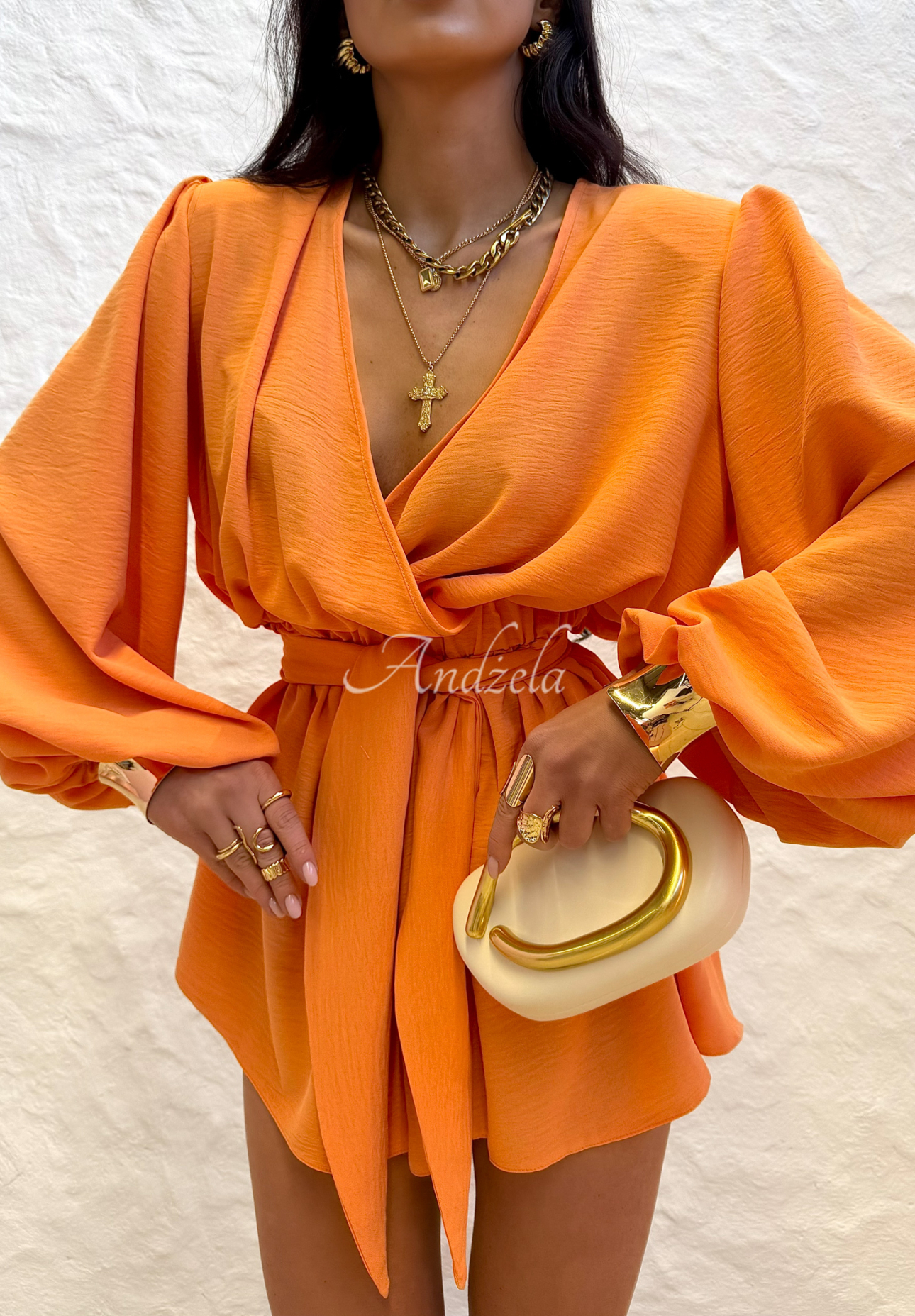 La Milla Keep On Shining orange short jumpsuit