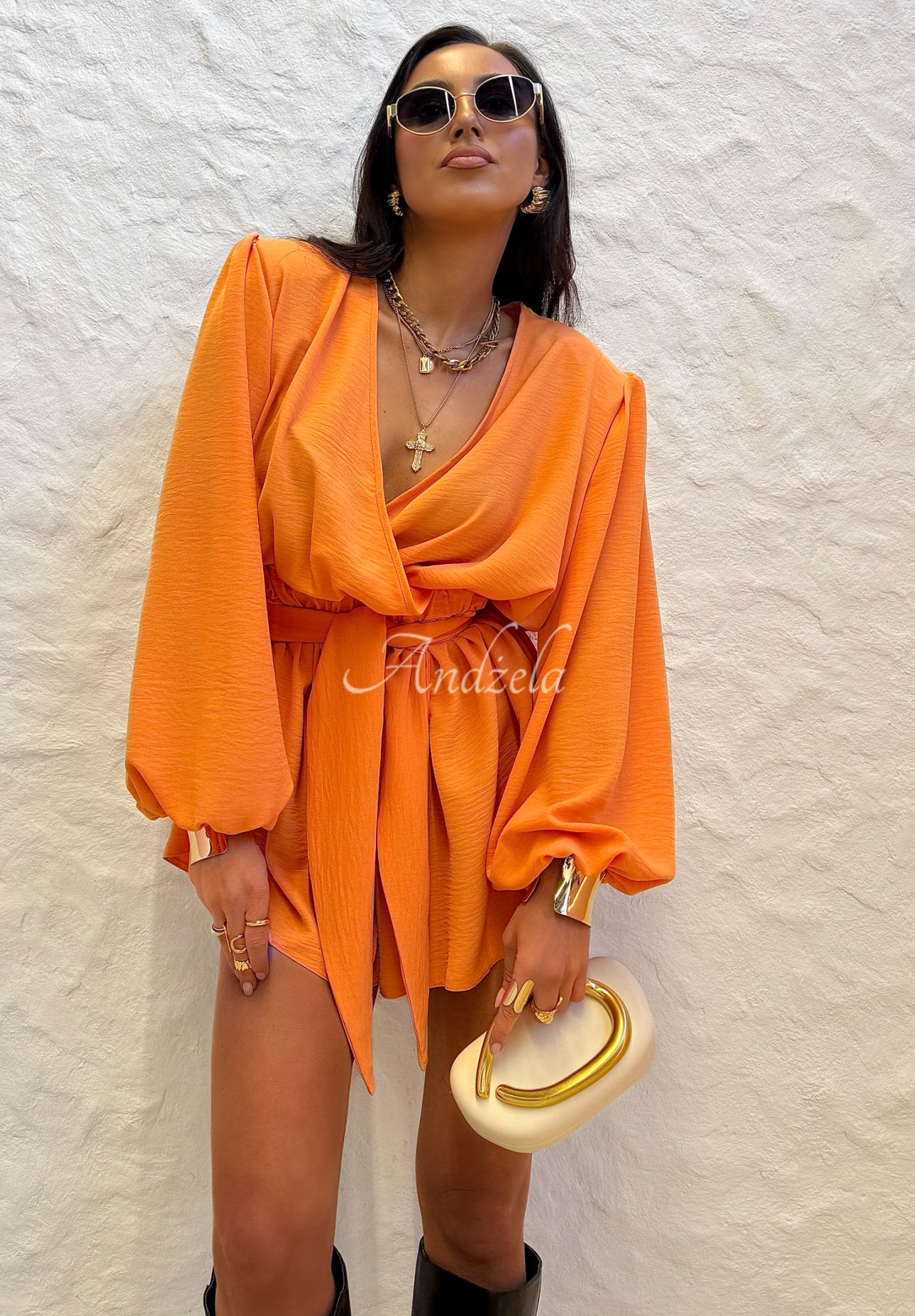 La Milla Keep On Shining orange short jumpsuit