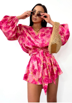 Krótki kwiecisty Jumpsuit La Milla Sun-Kissed Flowers różowo-Rot