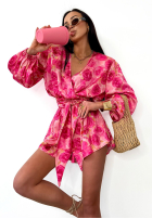Krótki kwiecisty Jumpsuit La Milla Sun-Kissed Flowers różowo-Rot