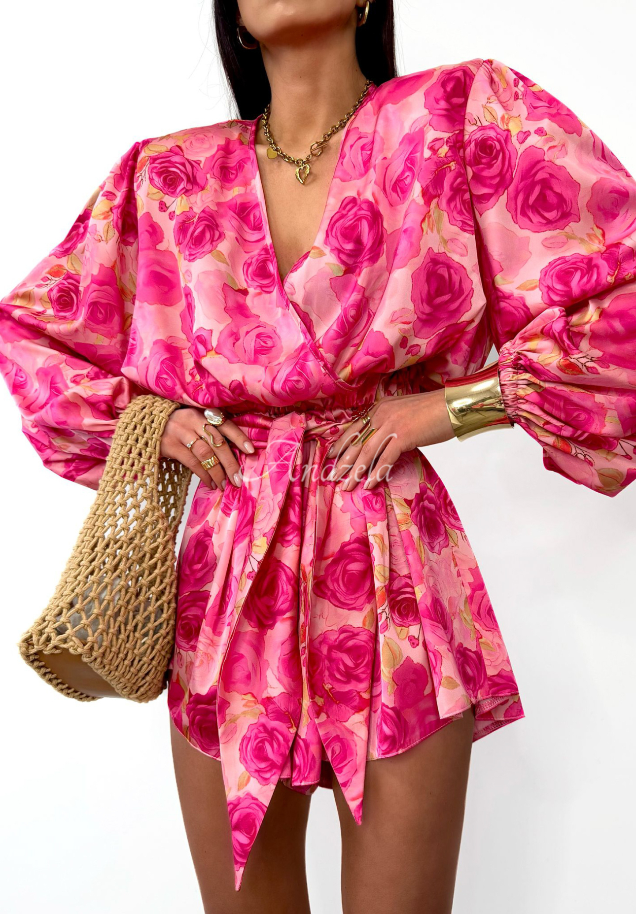 Kurzer geblümter Jumpsuit La Milla Sun-Kissed Flowers rosa-rot
