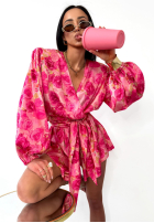 Krótki kwiecisty Jumpsuit La Milla Sun-Kissed Flowers różowo-Rot