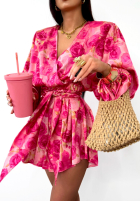 Krótki kwiecisty Jumpsuit La Milla Sun-Kissed Flowers różowo-Rot