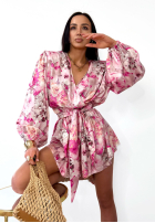 Krótki kwiecisty Jumpsuit La Milla Sun-Kissed Flowers Puderrosa