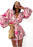 Krótki kwiecisty Jumpsuit La Milla Sun-Kissed Flowers Puderrosa