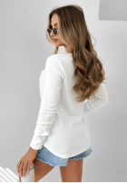 T-shirt z guzikami She Is Me biały