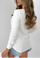 T-shirt z guzikami She Is Me biały