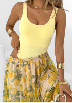 Tiulowa spódnica z wiskozy w cytrynki Juicy Lemons bananowa