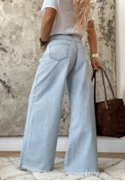 Spodnie jeansowe wide leg Quick Fix jasnoniebieskie