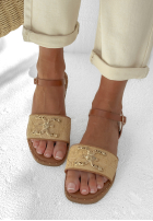 Sandały Sandy Times camelowo-beżowe