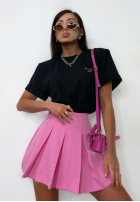 Plisowane spódnico-spodenki mini La Milla Casa De Moda ciemnoróżowe