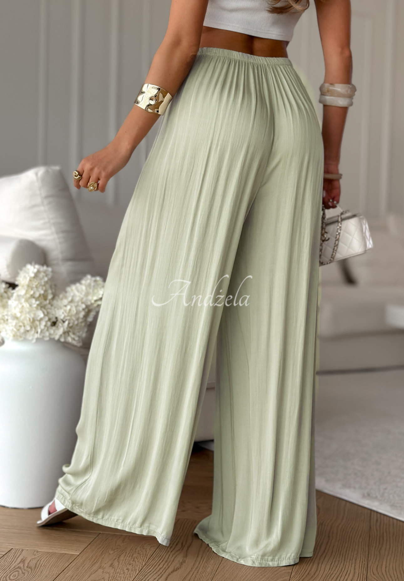 Viscose wide leg Letter To Summer sage pants