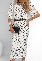 Sukienka z bufkami w groszki Pure Delight biało-czarna