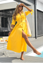 Sukienka maxi Watching The Sunrise bananowa