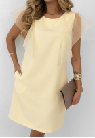 Sukienka z tiulowymi rękawkami Enchanting waniliowa