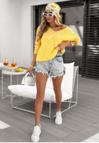 Sweter z dekoltem Caffe Latte żółty