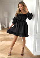Sukienka Kleid im spanischen Stil z paskiem More Than That Schwarz
