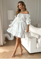 Sukienka hiszpanka z paskiem To Love Me ecru