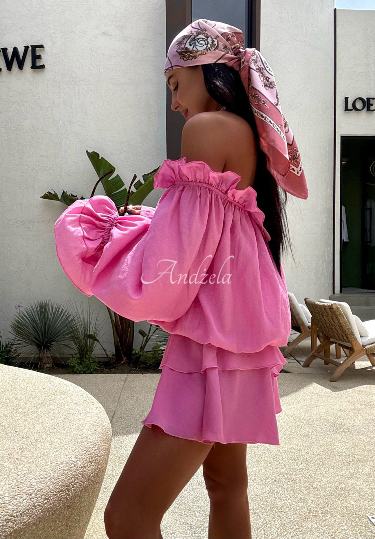 Viscose skirt-shorts La Milla Spring Is In The Air pink