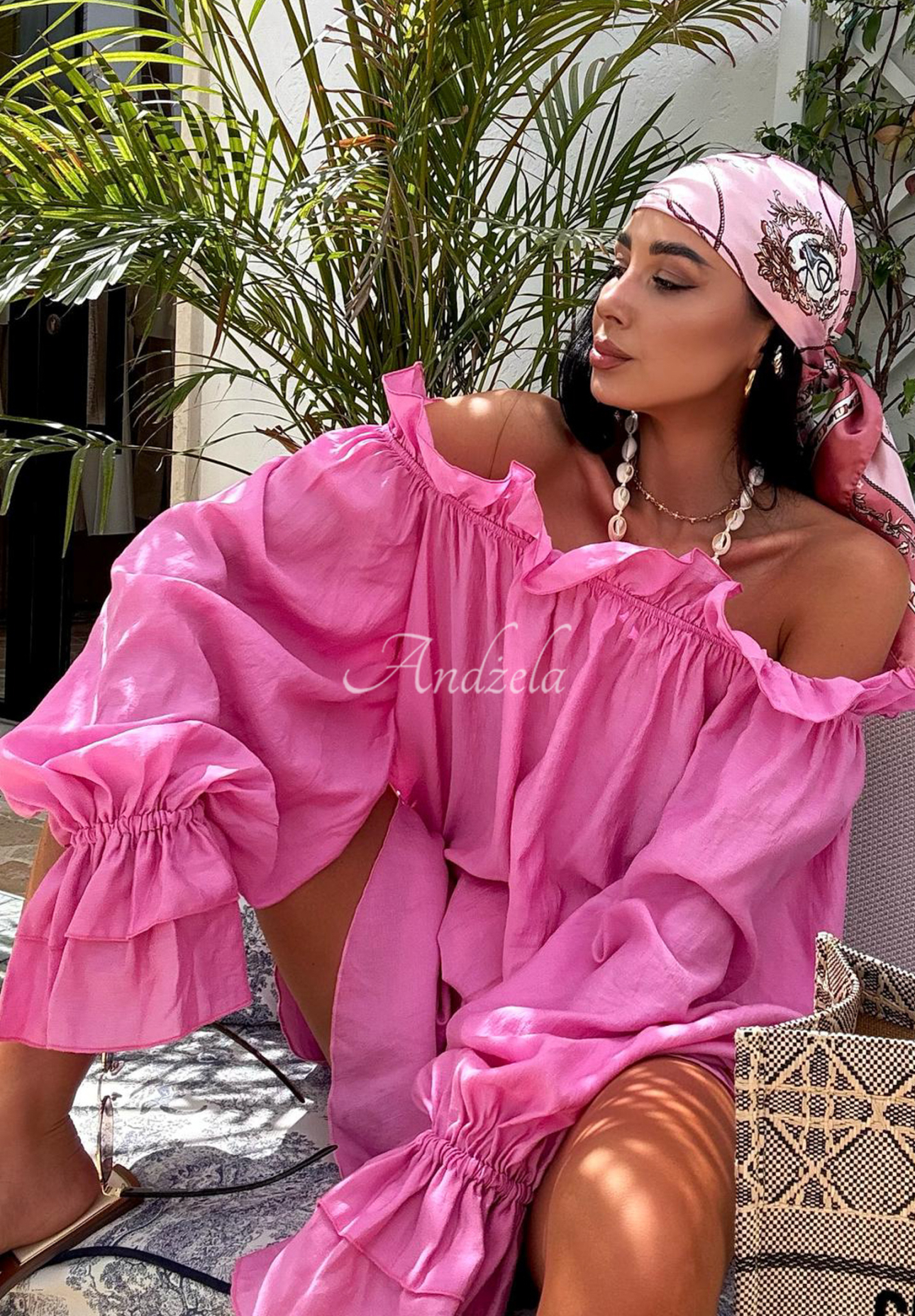 Viscose skirt-shorts La Milla Spring Is In The Air pink