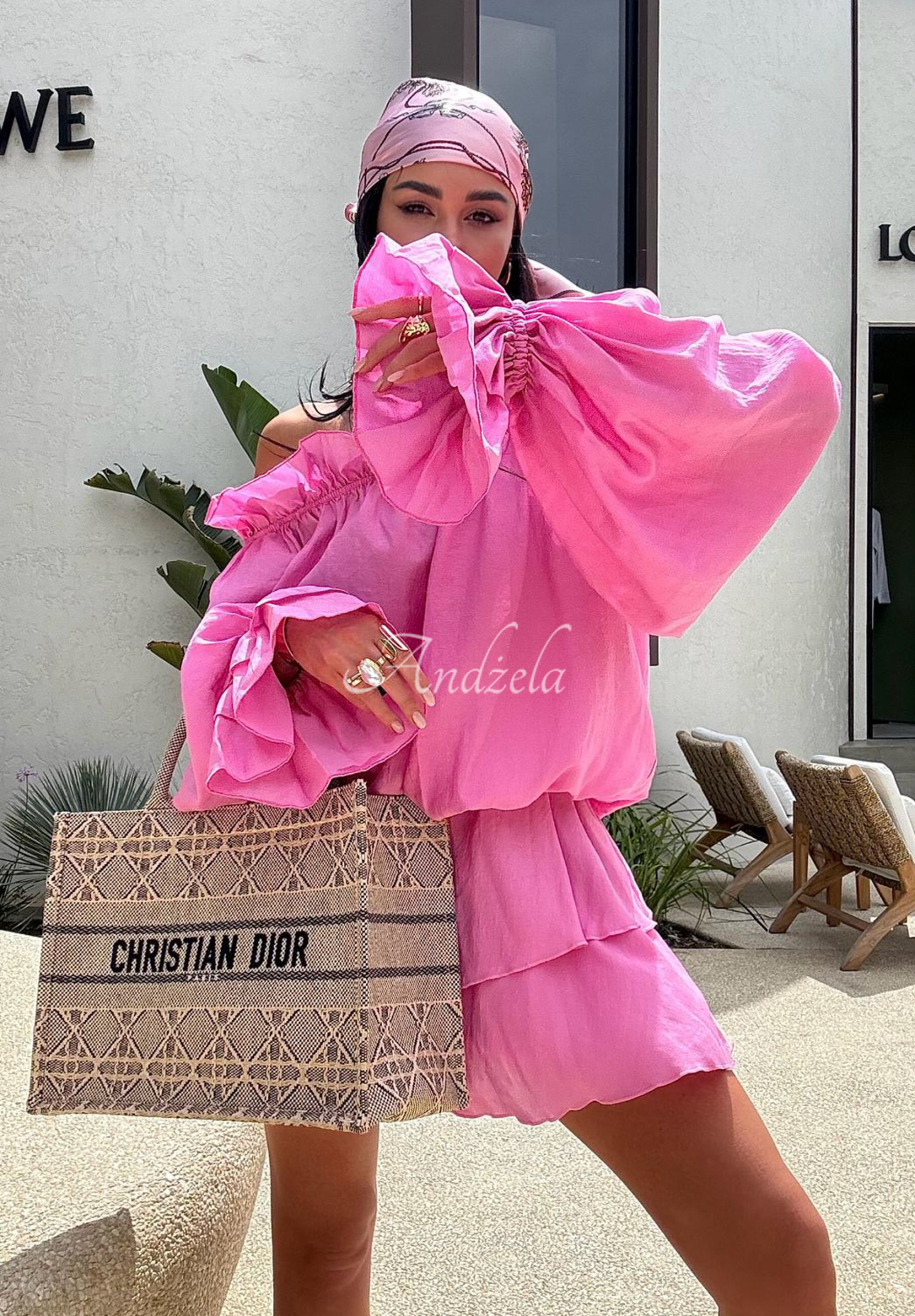 Viscose skirt-shorts La Milla Spring Is In The Air pink